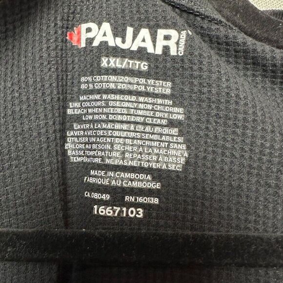 Pajar Long Sleeve Thermal Shirt Womens XXL Black Waffle Knit Base Layer Outdoors - Picture 3 of 6